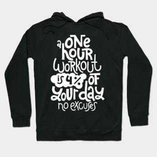 Fitness Motivational Quote - Gym Workout Inspirational Slogan (White) Hoodie